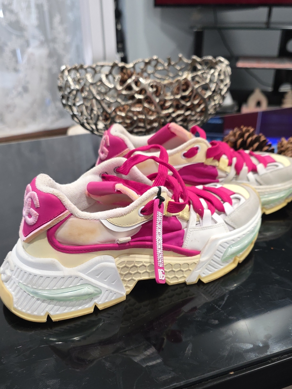 Dolce & Gabbana Hot Pink and White Chunky Sneakers - Picture 10 of 10